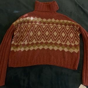 KOHL’s orange patterned knit turtleneck sweater